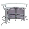 CoasterEssence 100135-S3 Dallas - 3 Piece Curved Freestanding Home Bar Cabinet - Silver