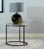 CoasterEveryday 736027 Lainey - Round Faux Marble Side End Table - Gray