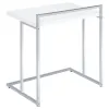 CoasterEveryday 936118 Dani - Rectangular C-Shaped Sofa Side Table - White High Gloss