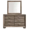 CoasterEveryday 204193M Kauffman - 6-Drawer Dresser With Mirror - Washed Taupe