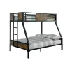 Furniture of America CM-BK029TT Clapton - Twin Over Twin Bunk Bed - Black