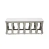 Intercon AX-TA-4323-WHT-C Alexa - Outdoor Seating Coffee Table With Stone Top - White