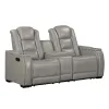 New Classic L3183A-25-LGY New Classic L3183A-25-LGY Breckenridge II - Console Loveseat With Dual Recliners - Light Gray