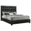 Coaster Fine Furniture 315911BLKKE Medley - Genuine Leather Eastern King Platform Bed - Black