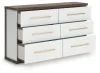 Ashley Furniture PCB1108-31 Kendanport - Six Drawer Dresser - Brown / White