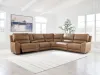 Ashley Furniture PCU62606S36 DeepWakes - 6-Piece Power Reclining Sectional With Storage Console - Caramel
