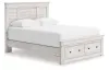 Ashley Furniture PCB1171B4 Ashley Furniture PCB1171B4 Makidern - Queen Panel Storage Bed With Storage Footboard - Whitewash