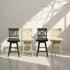 Intercon BS-BS-375W-BLK-K24 Wooden Barstool With X Back - Black