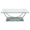 CoasterEssence 704988 Danville - Rectangular U-Shaped Glass Top Coffee Table - Chrome