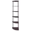 CoasterEveryday 800279 Bonwick - Wood 5-Shelf Corner Bookshelf - Cappuccino