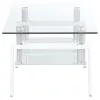 Coaster Fine Furniture 703438 Dyer - 1-Shelf Rectangular Glass Top Coffee Table - White