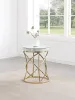 CoasterEveryday 710367 Elise - Round Mirror Top Stainless Steel End Table - Gold