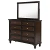 Coaster Fine Furniture 223633M Andover - 8-Drawer Dresser And Mirror - Dark Oak