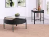 Coaster Fine Furniture 707898-S2 Ozella - 2 Piece Round Coffee And End Table Set - Sandy Black