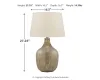 Ashley Furniture L430664 Mari - Glass Table Lamp  - Gray / Gold Finish