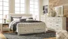 Ashley Furniture B331/31/36/58/56S/95/91(2)/B100-14 Ashley Furniture B331/31/36/58/56S/95/91(2)/B100-14 Bellaby - 8 Pc. - Dresser, Mirror, King Platform Bed with 2 Storage Drawers, 2 Nightstands - Whitewash