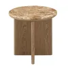 ACME LV05316 Markku - End Table With Natural Marble - Oak