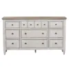 Liberty Furniture 824-BR31 Heartland - 9 Drawer Dresser - Antique White / Tobacco Tops