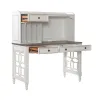Liberty Furniture 244-HOJ-LSLD Liberty Furniture 244-HOJ-LSLD Magnolia Manor - 5 Piece Home Office Set (L Shaped Desk & Hutch) - Antique White