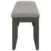 CoasterEveryday 102723GRY Dalila - Fabric Upholstered Wood Dining Bench - Dark Gray