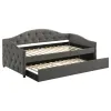 CoasterEveryday 300638 Sadie - Upholstered Twin Daybed With Trundle - Gray