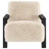 Coaster Fine Furniture 907533 Fitzroy - Faux Fur Upholstered Chair Solid Wood Arms - Latte