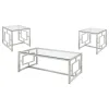 Coaster Fine Furniture 703738-S3 Merced - 3 Piece Rectangular Coffee And End Table Set - Nickel