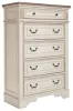 Ashley Furniture B743-46 Realyn - Five Drawer Chest - White / Brown / Beige