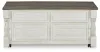 Ashley Furniture T994-20 Havalance - Lift Top Cocktail Table with Storage Drawers - White / Gray