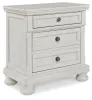 Ashley Furniture B742/31/36/58/76/99/92(2) Ashley Furniture B742/31/36/58/76/99/92(2) Robbinsdale - 5 Pc. - Dresser, Mirror, King Panel Storage Bed, 2 Nightstands - Antique White