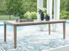 Ashley Furniture P701-625 Rainier Ranch - Rectangle Dining Table With Umbrella Option - Brown / Beige