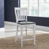 Liberty Furniture 417-C150024 Allyson Park - Counter Height Slat Back Chair - Wirebrushed White / Charcoal