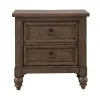 Liberty Furniture 615-BR61 Liberty Furniture 615-BR61 Americana Farmhouse - 2 Drawer Nightstand With Charging Station - Dusty Taupe