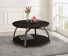 CoasterEssence 722208 Dacre - Round Engineered Wood Top Coffee Table - Dark Gray