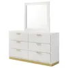 Coaster Fine Furniture 224773M Caraway - 6-Drawer Dresser With Mirror - White