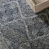 Furniture of America SM8101-OT Nash - Ottoman - Ivory / Navy