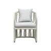 Intercon AX-CH-460AC-WHT-C Alexa - Outdoor Dining Side Arm Chair - White