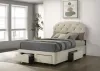 Coaster Fine Furniture 316011F Marianna - 4-Drawer Upholstered Full Storage Bed - Cream