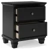 Ashley Furniture B687-92 Lanolee - Two Drawer Nightstand - Black