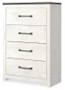 Ashley Furniture B1190/31/36/44/57/54/98/92(2) Ashley Furniture B1190/31/36/44/57/54/98/92(2) Gerridan - 8 Pc. - Dresser, Mirror, Chest, Queen Panel Bed with Sconces, 2 Nightstands - White