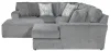 Jackson Furniture Industries 2477/30/62/76/28-28 Glacier - 3 Piece Sectional With RSF Chaise, Comfort Coil Seating, 9 Included Accent Pillows And Cocktail Ottoman - Shark