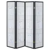 CoasterEveryday 4407 Catabella - 4-Panel Room Divider Folding Shoji Screen Floral - Black