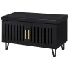 Coaster Fine Furniture 915152 Brixton - 2-Door Padded Entryway Shoe Storage Bench - Black