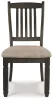 Ashley Furniture D736-01 Tyler Creek - Dining UPH Side Chair (Set of 2) - Slatback - Black / Grayish Brown