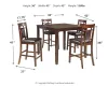 Ashley Furniture D384-223 Bennox - DRM Counter Table Set (Set of 5) - Brown