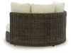 Ashley Furniture P711-810 Kimora - Swivel Lounge Chair With Cushion - Beige / Dark Brown