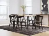 Ashley Furniture D501/25/02(3) Ashley Furniture D501/25/02(3) Gretlynn - 7 Pc. - Dining Room Table, 6 Side Chairs - Black / Natural