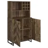 CoasterEveryday 182082 Mendoza - 2 Door Home Bar Cabinet Wine Storage - Rustic Oak