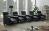 CoasterEveryday 600181-S5A Toohey - 9 Piece Upholstered Tufted 5-Seater Recliner Living Room Set - Black