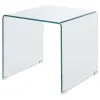 CoasterEssence 705327 Ripley - Squared Tempered Bent Glass Side End Table - Clear